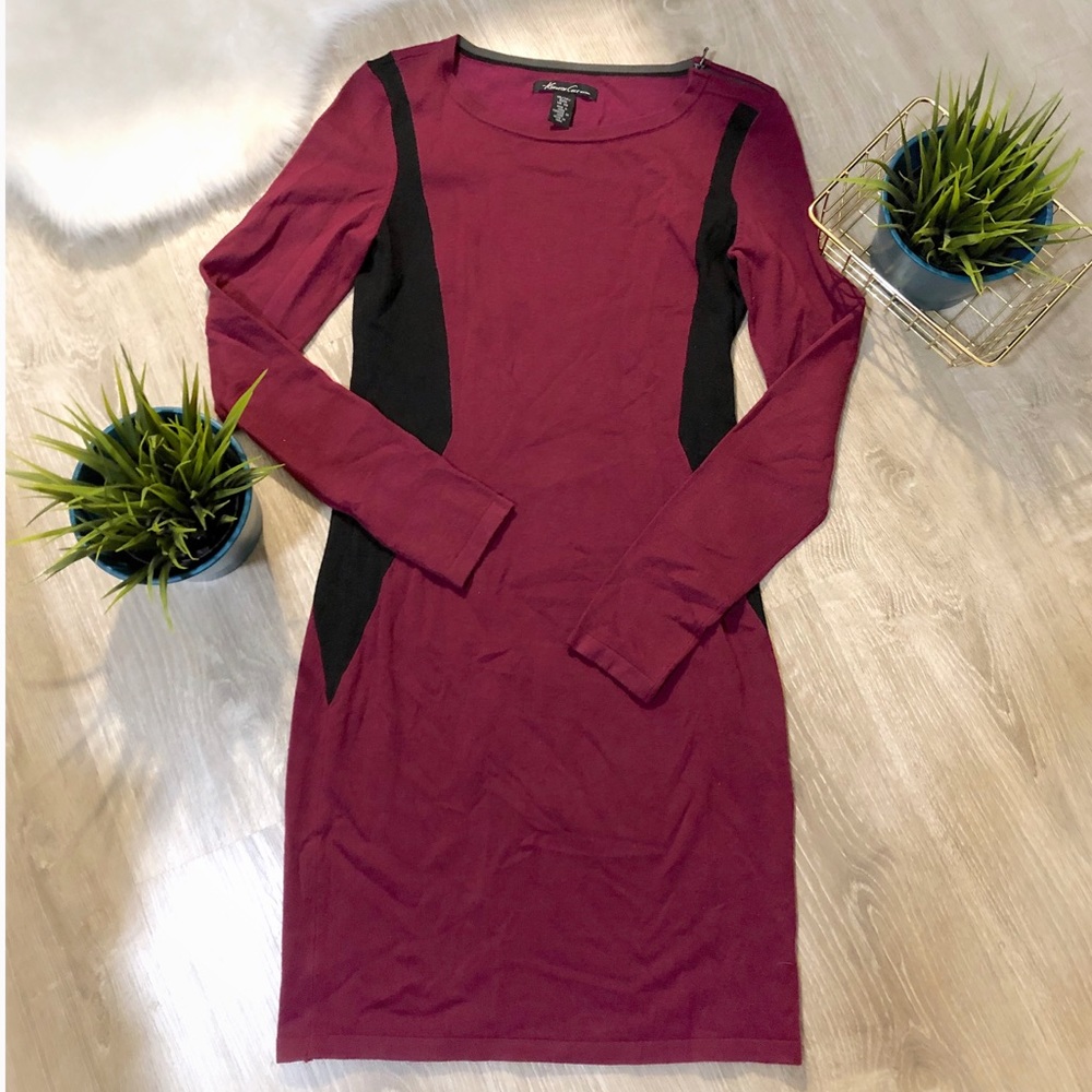 KENNETH COLE Maroon / Burgundy Sweater Dress XS